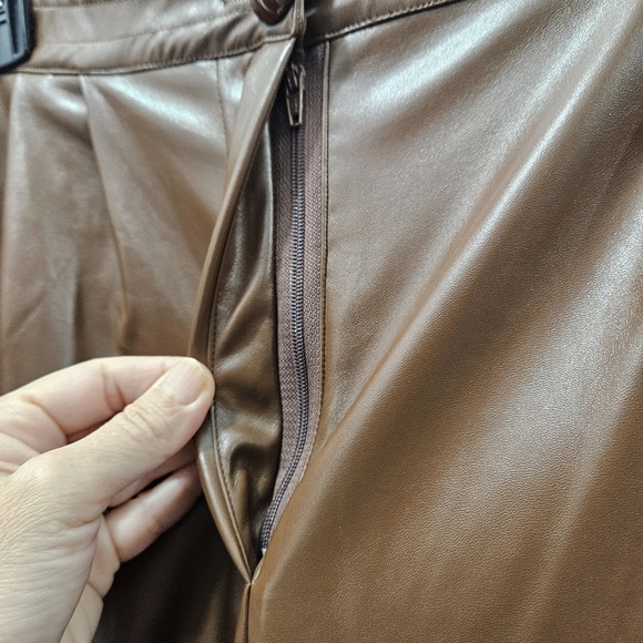 PRINCESS POLLY LOVE CLUB PANTS Brown Vegan Leather size US 12 - Picture 11 of 16